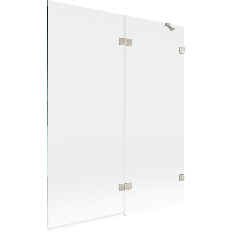 Mexen Lunar paroi de baignoire à 2 volets droite 140 x 150 cm, transparent, nickel brossé - 897-140-100-97-00-P