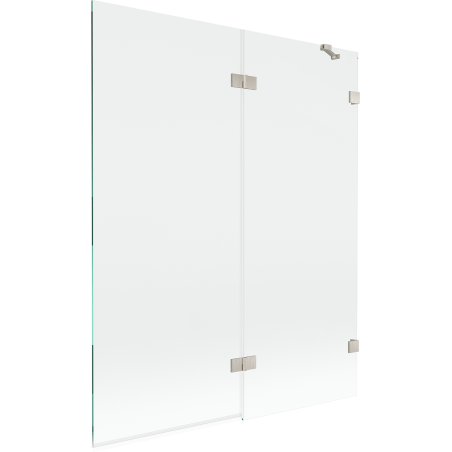 Mexen Lunar paravent de baignoire à 2 vantaux droit 140 x 150 cm, transparent, nickel brossé - 897-140-100-97-00-P