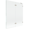 Mexen Lunar paravent de baignoire à 2 vantaux droit 140 x 150 cm, transparent, nickel brossé - 897-140-100-97-00-P