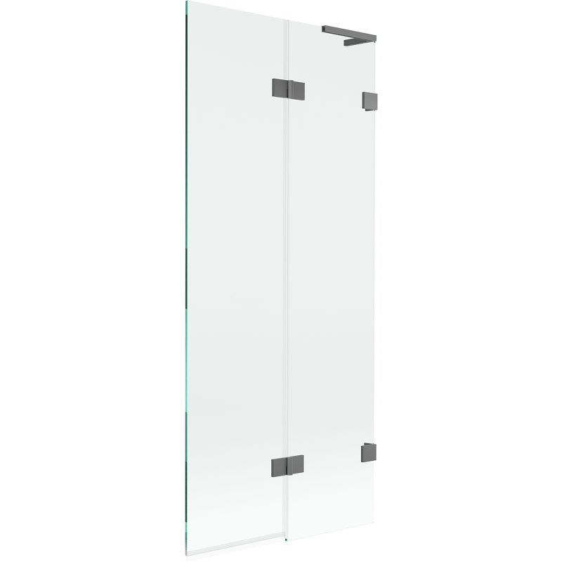 Mexen Lunar L paroi de baignoire 2 volets droite 80 x 150 cm, transparent, gun metal - 897L-080-100-95-00-P
