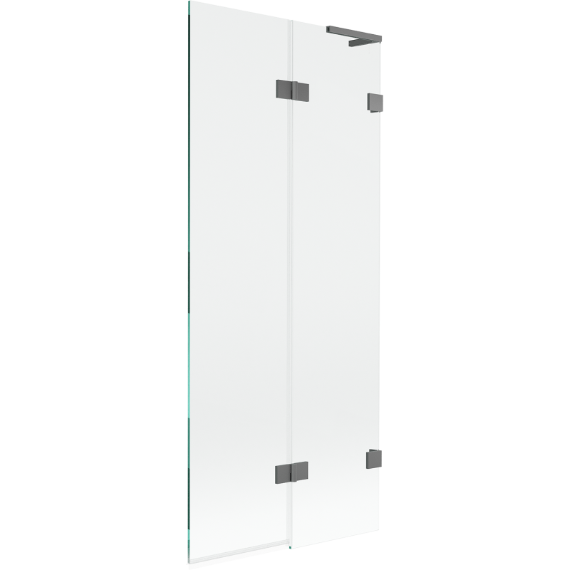Mexen Lunar L paroi de baignoire 2 volets droite 80 x 150 cm, transparent, métal canon - 897L-080-100-95-00-P