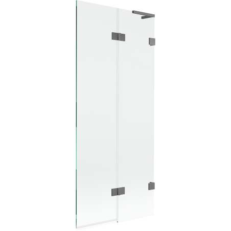 Mexen Lunar L paroi de baignoire 2 volets droite 80 x 150 cm, transparent, métal canon - 897L-080-100-95-00-P