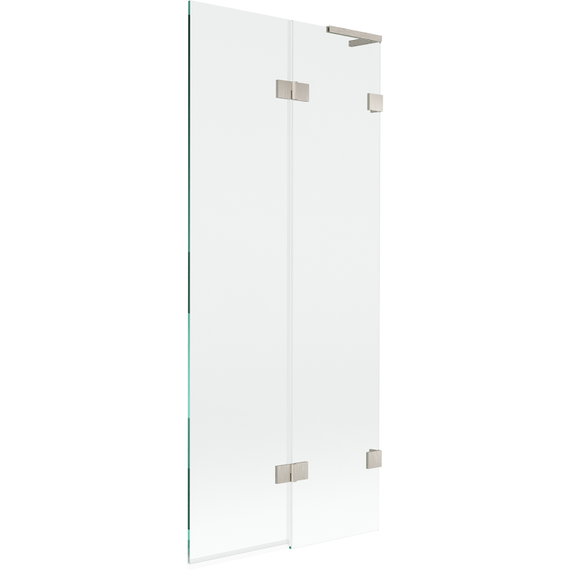 Mexen Lunar L paroi de baignoire 2 battants droite 80 x 150 cm, transparent, nickel brossé - 897L-080-100-97-00-P