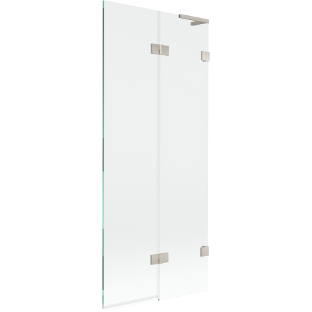 Mexen Lunar L paroi de baignoire à deux volets droite 80 x 150 cm, transparent, nickel brossé - 897L-080-100-97-00-P
