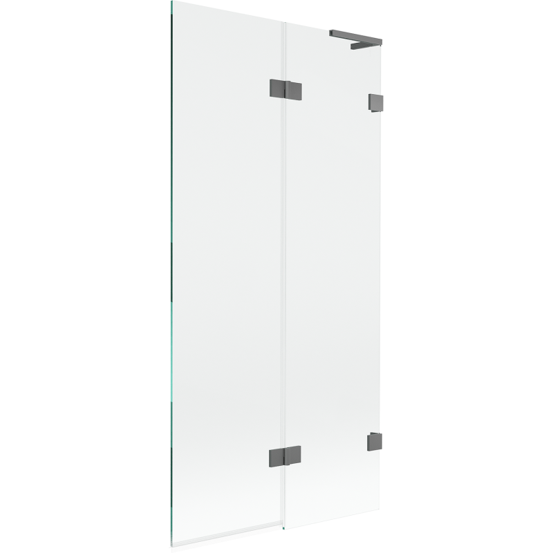 Mexen Lunar L paroi de baignoire pivotante à 2 volets droite 90 x 150 cm, transparent, gun metal - 897L-090-100-95-00-P