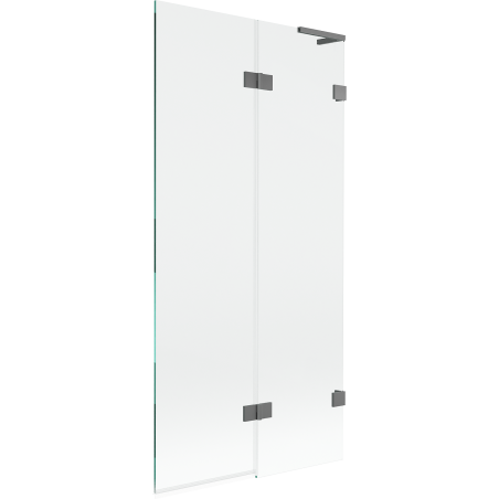 Mexen Lunar L paroi de baignoire à 2 panneaux droit 90 x 150 cm, transparent, gun metal - 897L-090-100-95-00-P