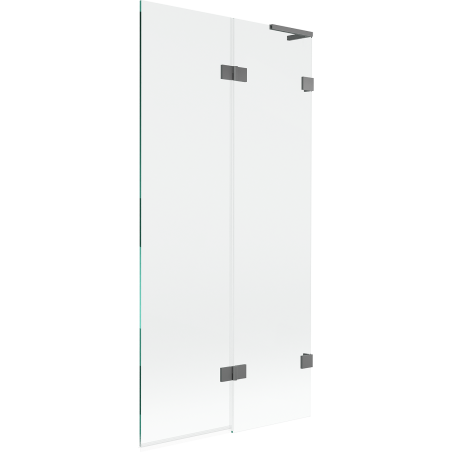 Mexen Lunar L paroi de baignoire pivotante à 2 volets droite 90 x 150 cm, transparent, gun metal - 897L-090-100-95-00-P