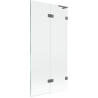 Mexen Lunar L paroi de baignoire pivotante à 2 volets droite 90 x 150 cm, transparent, gun metal - 897L-090-100-95-00-P