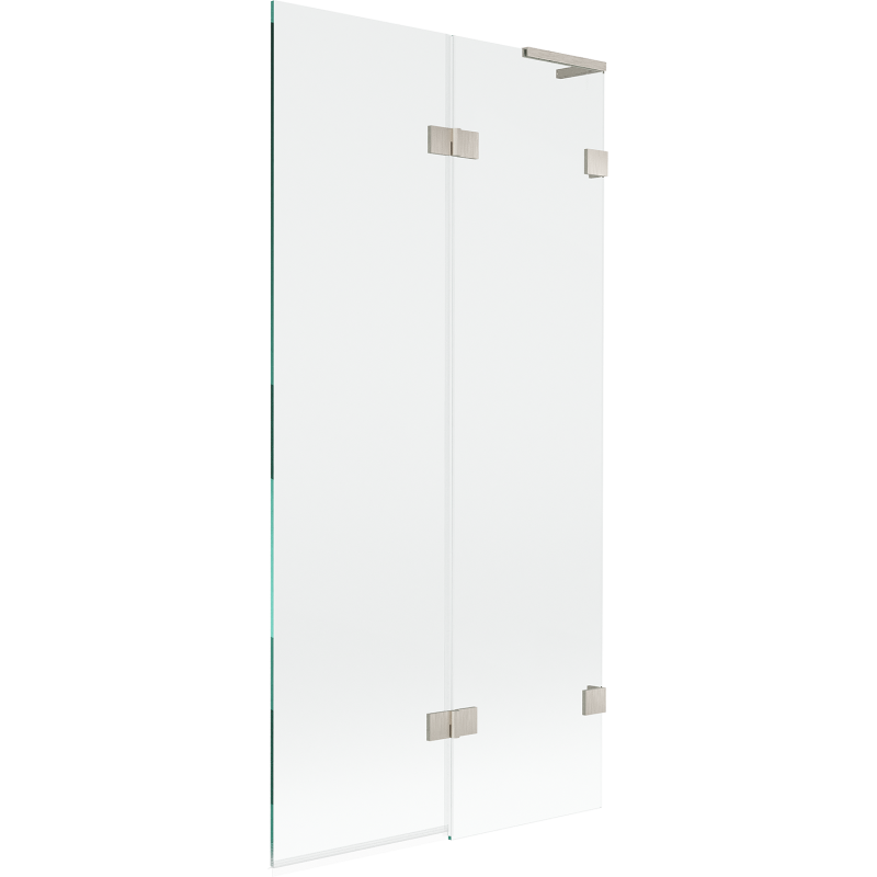Mexen Lunar L pare-baignoire à 2 panneaux droite 90 x 150 cm, transparent, nickel brossé - 897L-090-100-97-00-P