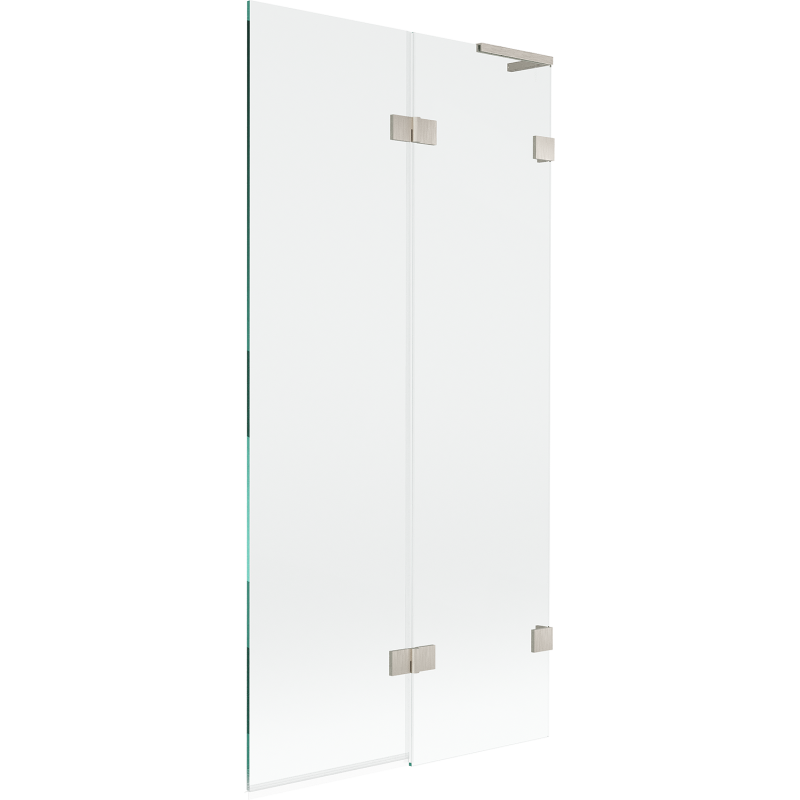 Paroie de baignoire Mexen Lunar L 2 battants droit 90 x 150 cm, transparent, nickel brossé - 897L-090-100-97-00-P