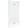 Mexen Lunar L pare-baignoire à deux volets droit 90 x 150 cm, transparent, nickel brossé - 897L-090-100-97-00-P