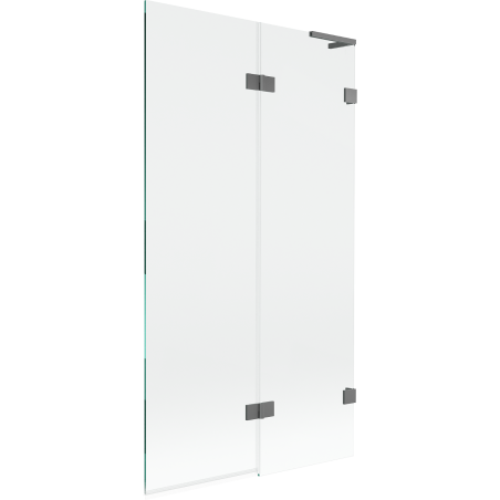 Mexen Lunar L pare-baignoire 2 volets droit 100 x 150 cm, transparent, métal gun - 897L-100-100-95-00-P