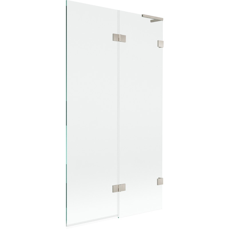 Mexen Lunar L paroi de baignoire à 2 volets, côté droit, 100 x 150 cm, transparent, nickel brossé - 897L-100-100-97-00-P