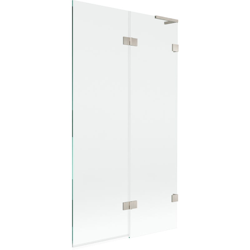 Paroi de baignoire Mexen Lunar L 2 volets droit 100 x 150 cm, transparent, nickel brossé - 897L-100-100-97-00-P