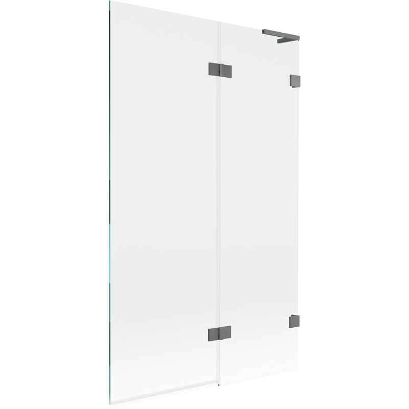 Mexen Lunar L paroi de baignoire 2 volets, droit 110 x 150 cm, transparent, gun metal - 897L-110-100-95-00-P