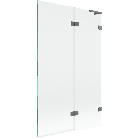 Mexen Lunar L paroi de baignoire 2 volets, droit 110 x 150 cm, transparent, gun metal - 897L-110-100-95-00-P