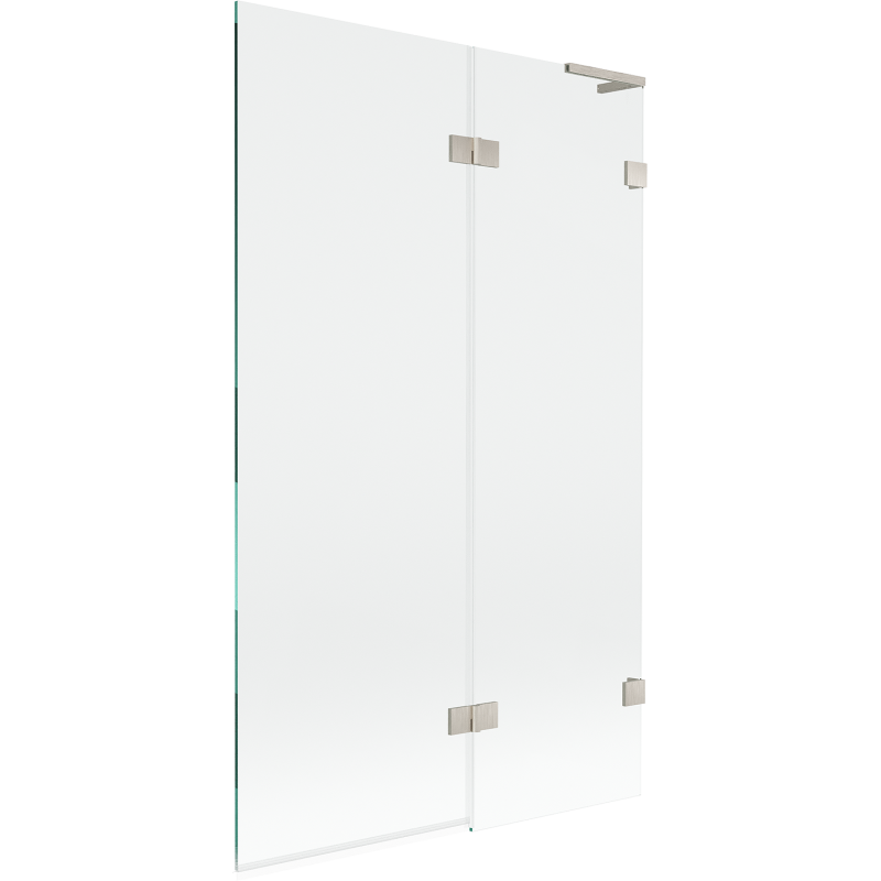 Mexen Lunar L paroi de baignoire 2 panneaux droite 110 x 150 cm, transparent, nickel brossé - 897L-110-100-97-00-P
