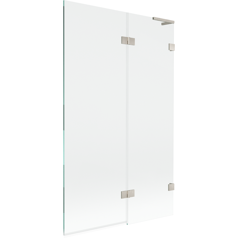 Mexen Lunar L paroi de baignoire à 2 volets droit 110 x 150 cm, transparent, nickel brossé - 897L-110-100-97-00-P