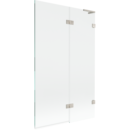 Mexen Lunar L paroi de baignoire 2 panneaux droite 110 x 150 cm, transparent, nickel brossé - 897L-110-100-97-00-P