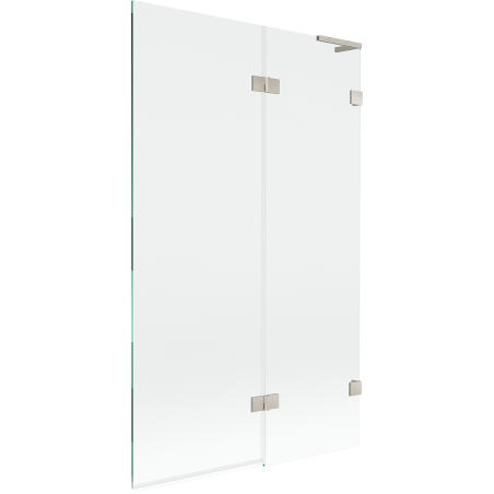 Mexen Lunar L paroi de baignoire à 2 volets droit 110 x 150 cm, transparent, nickel brossé - 897L-110-100-97-00-P
