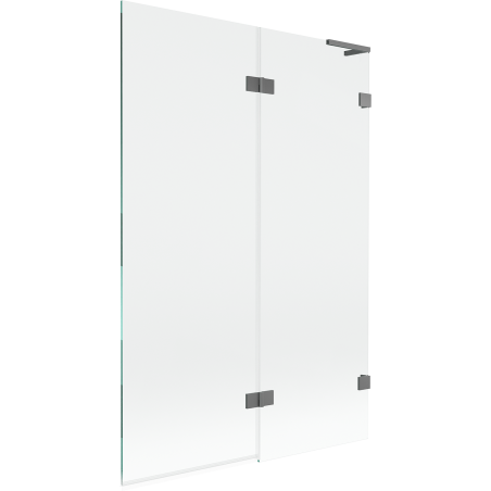 Mexen Lunar L paroi de baignoire à 2 volets droite 120 x 150 cm, transparent, gun metal - 897L-120-100-95-00-P