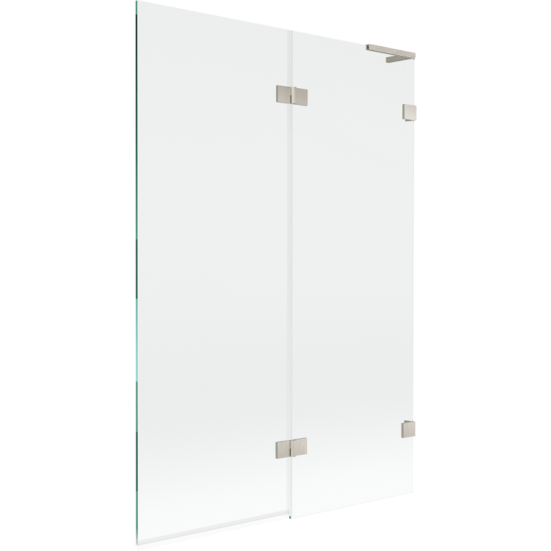 Mexen Lunar L paroi de baignoire 2 volets droite 120 x 150 cm, transparent, nickel brossé - 897L-120-100-97-00-P