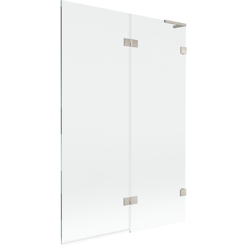Paroi de baignoire Mexen Lunar L à 2 vantaux droite 120 x 150 cm, transparent, nickel brossé - 897L-120-100-97-00-P