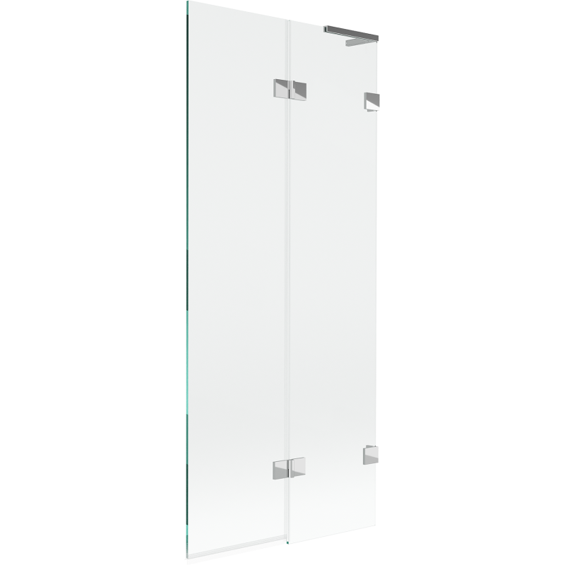 Mexen Lunar L paroi de baignoire à 2 volets droite 80 x 150 cm, transparent, chrome - 897L-080-100-01-00-P