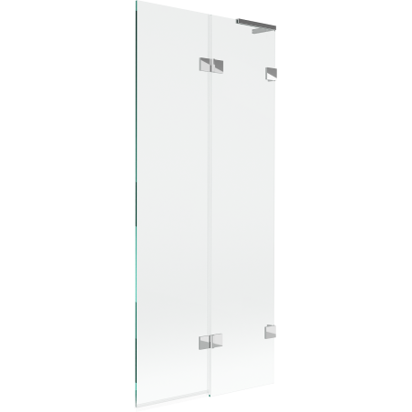 Mexen Lunar L paroi de baignoire à 2 volets droite 80 x 150 cm, transparent, chrome - 897L-080-100-01-00-P