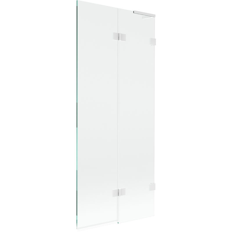 Mexen Lunar L paroi de baignoire à 2 volets droite 80 x 150 cm, transparent, blanc - 897L-080-100-20-00-P