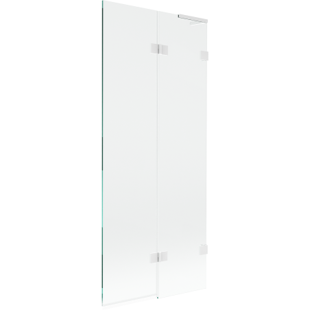 Paroi de baignoire Mexen Lunar L 2 volets droite 80 x 150 cm, transparent, blanc - 897L-080-100-20-00-P