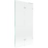 Mexen Lunar L paroi de baignoire 2 volets droite 90 x 150 cm, transparent, blanc - 897L-090-100-20-00-P