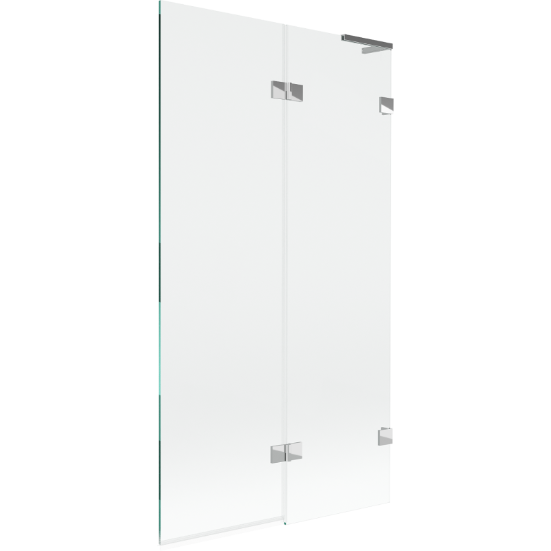 Mexen Lunar L paroi de baignoire à 2 panneaux, droite 100 x 150 cm, transparent, chrome - 897L-100-100-01-00-P