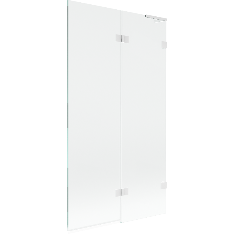 Mexen Lunar L paroi de baignoire 2 volets droite 100 x 150 cm, transparent, blanc - 897L-100-100-20-00-P