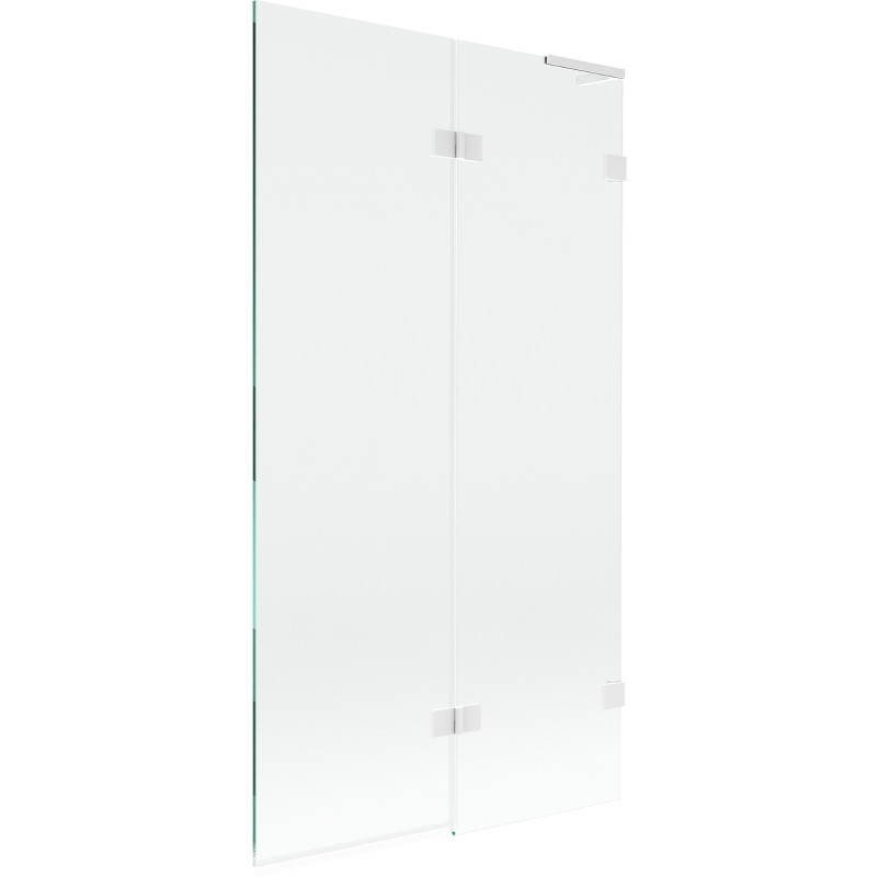 Mexen Lunar L paroi de baignoire à 2 battants droite 100 x 150 cm, transparent, blanc - 897L-100-100-20-00-P
