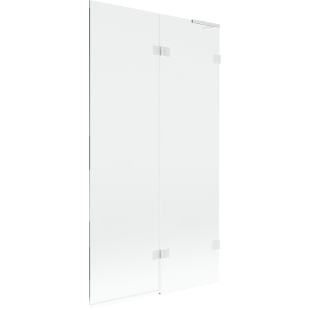 Mexen Lunar L paroi de baignoire 2 volets droite 100 x 150 cm, transparent, blanc - 897L-100-100-20-00-P