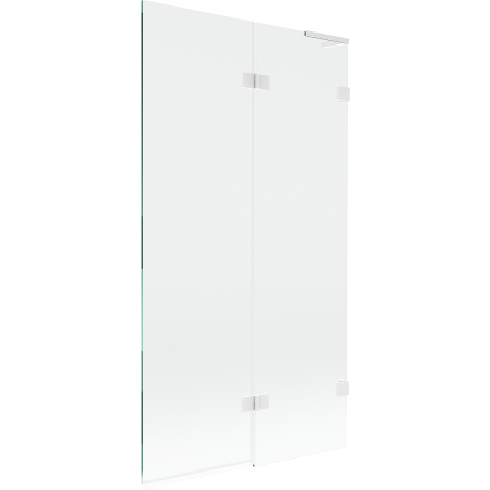 Mexen Lunar L paroi de baignoire à 2 battants droite 100 x 150 cm, transparent, blanc - 897L-100-100-20-00-P