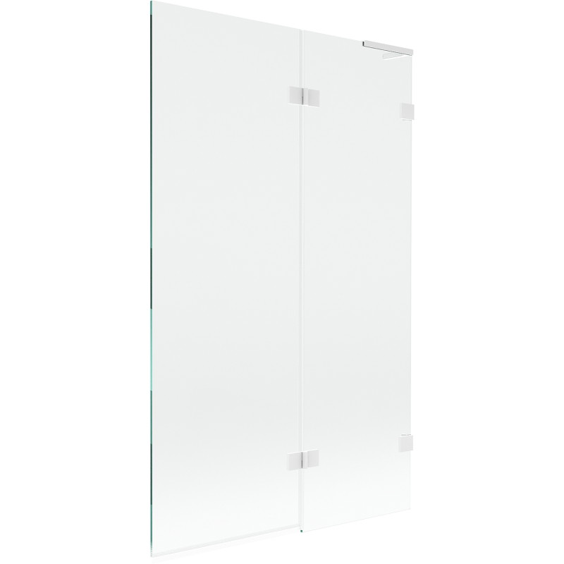 Mexen Lunar L pare-douche à 2 volets droit 110 x 150 cm, transparent, blanc - 897L-110-100-20-00-P