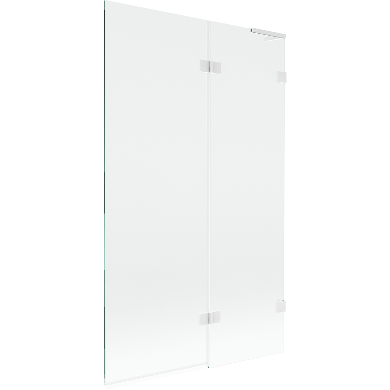 Mexen Lunar L paroi de baignoire 2 volets droit 110 x 150 cm, transparent, blanc - 897L-110-100-20-00-P