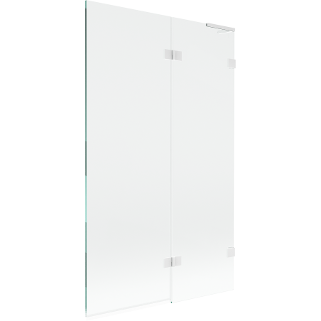 Mexen Lunar L pare-douche à 2 volets droit 110 x 150 cm, transparent, blanc - 897L-110-100-20-00-P