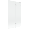 Mexen Lunar L paroi de baignoire 2 volets droit 110 x 150 cm, transparent, blanc - 897L-110-100-20-00-P