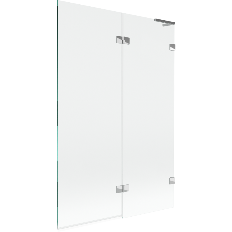Mexen Lunar L cloison de baignoire 2 volets droite 120 x 150 cm, transparent, chromé - 897L-120-100-01-00-P