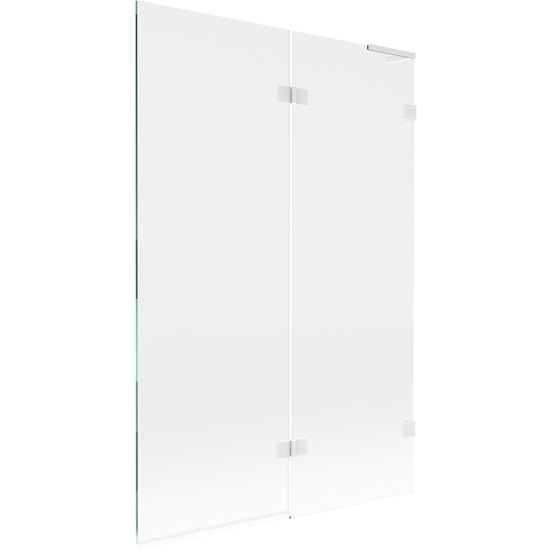 Mexen Lunar L paroi de baignoire à deux volets droite 120 x 150 cm, transparent, blanc - 897L-120-100-20-00-P