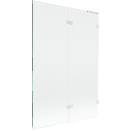 Mexen Lunar L paroi de baignoire à deux volets droite 120 x 150 cm, transparent, blanc - 897L-120-100-20-00-P