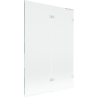 Mexen Lunar L paravent de bain 2 volets droit 120 x 150 cm, transparent, blanc - 897L-120-100-20-00-P