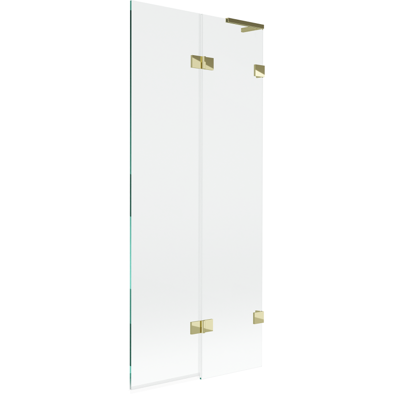 Mexen Lunar L pare-douche 2 volets droit 80 x 150 cm, transparent, doré - 897L-080-100-50-00-P