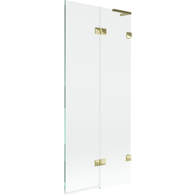 Mexen Lunar L paroi de baignoire 2 volets droit 80 x 150 cm, transparent, doré - 897L-080-100-50-00-P
