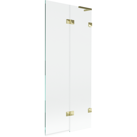 Mexen Lunar L pare-douche 2 volets droit 80 x 150 cm, transparent, doré - 897L-080-100-50-00-P