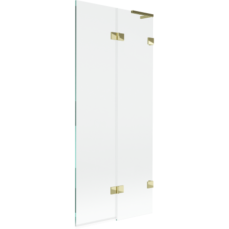 Mexen Lunar L paroi de baignoire 2 volets droit 80 x 150 cm, transparent, doré - 897L-080-100-50-00-P