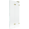 Mexen Lunar L pare-douche 2 volets droit 80 x 150 cm, transparent, doré - 897L-080-100-50-00-P